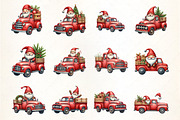 Santa Claus Driving Truck Clipart, an Illustration by CrexoraLab (Thumbnail 2 of 5)
