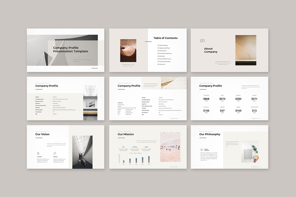 Company Profile PowerPoint Template, a Presentation Template by CreativityForest (Photo 4 of 14)
