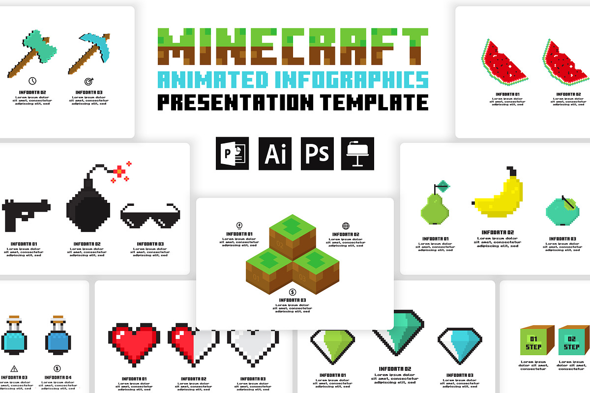 Minecraft Animated Presentation, a Presentation Template by Infographics project (Photo 1 of 6)