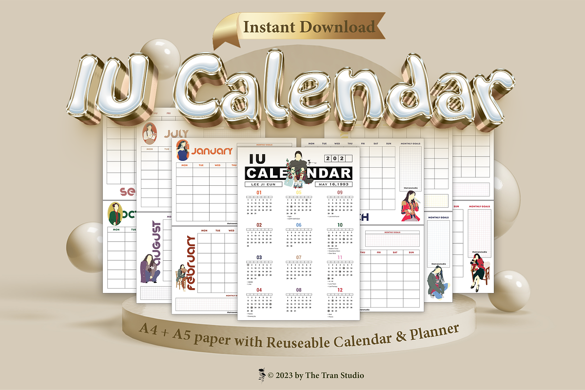 [Ready-to-print] IU Calendar // Kpop, a Stationery Template by The Tran Studio (Photo 1 of 5)