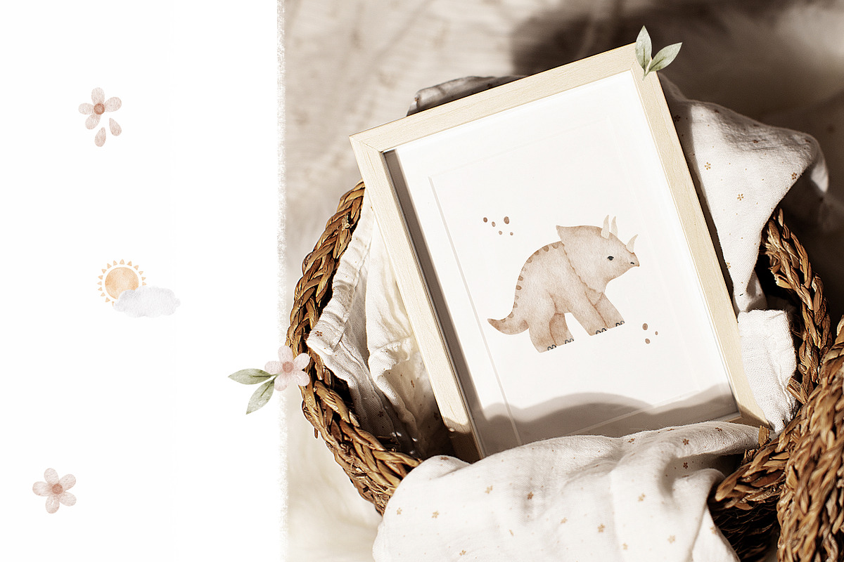 DINOSAURS watercolor set, an Animal Illustration by erasovas (Photo 3 of 10)
