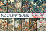 Watercolor Magical Fairy Garden, a Background Graphic by Printable Treasure (Thumbnail 1 of 6)