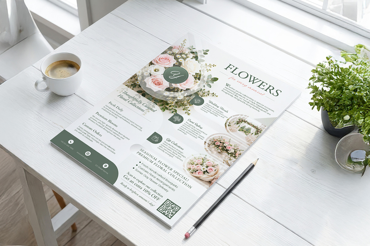 Flower Shop Poster Template, a Poster Template by WheelieMonkey (Photo 2 of 3)