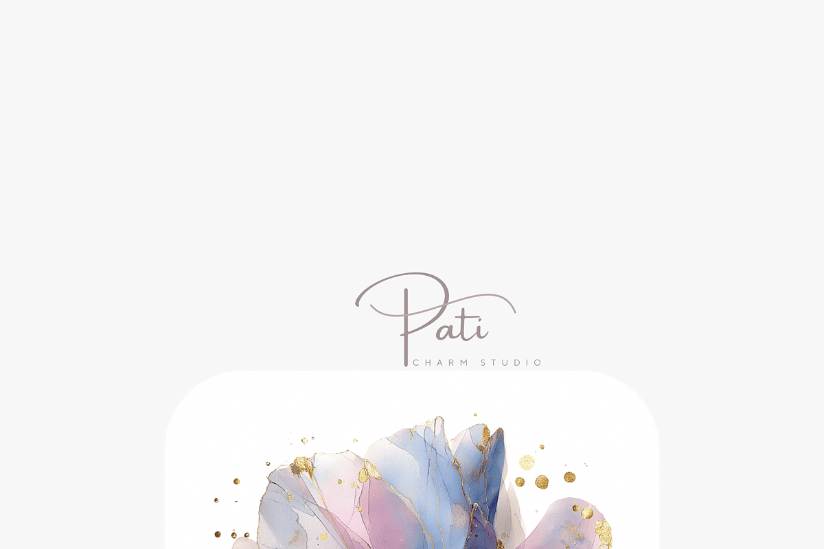 10 Navy Abstract Floral Clipart, an Illustration by Pati Charm Studio (Photo 6 of 8)