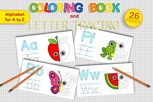 ABC coloring book and letter tracing