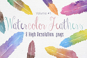 Watercolor Feathers Vol #1, a Texture Graphic by Studio Elle Squared (Thumbnail 1 of 4)