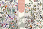Bird garden seamless vector +clipart, a Pattern Graphic by PatternsBlooming (Thumbnail 2 of 9)