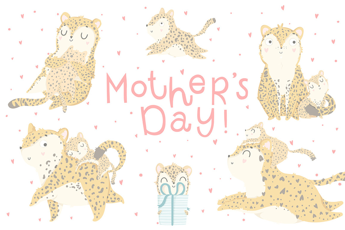 Mother's Day - leopard set, an Animal Illustration by Artnis (Photo 1 of 6)