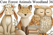Cute Forest Animals Woodland Clipart, an Illustration by DreamArtGraphic (Thumbnail 1 of 8)