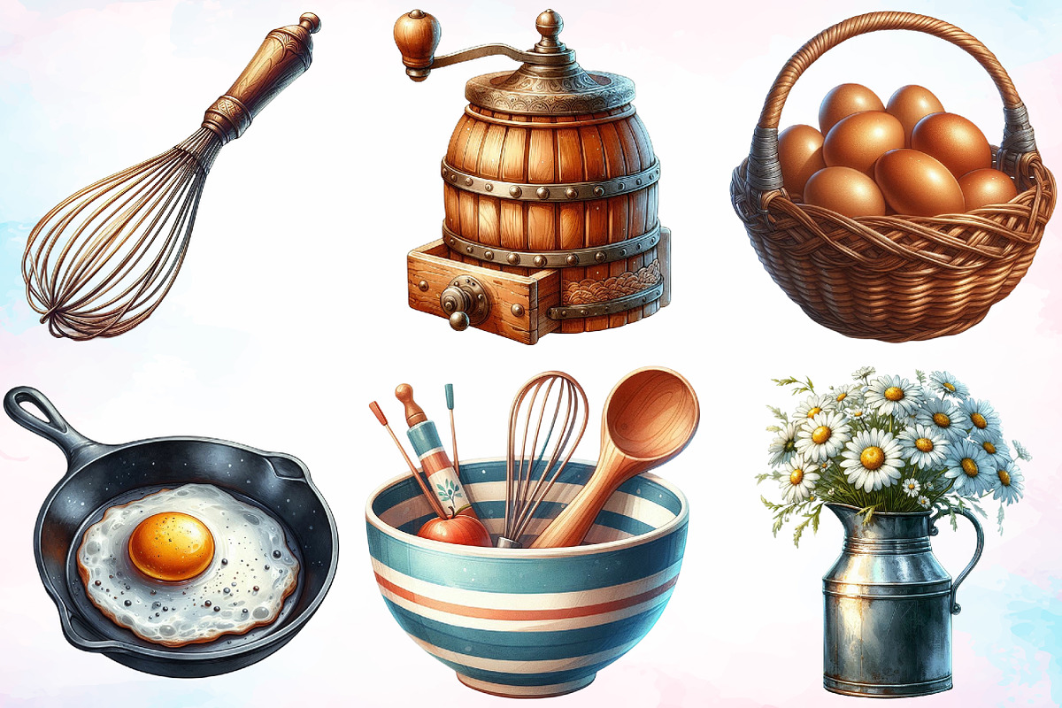 Watercolor Rustic Farmhouse Kitchen, an Illustration by Canvas Craft (Photo 2 of 3)