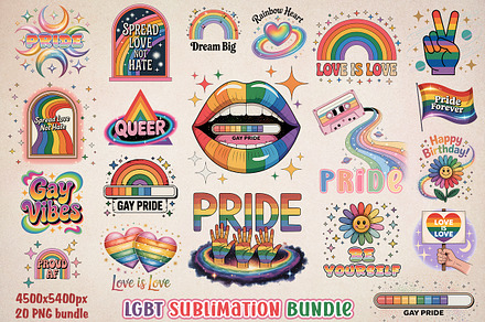 LGBT Celestial Sublimation Bundle, an Object Graphic by GlitterCraft
