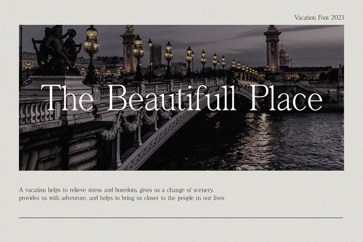 Vacation - Modern Serif Typeface, a Serif Font by Font Kingdom (Photo 4 of 6)