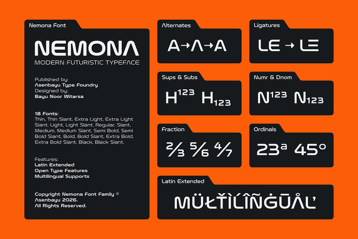 Nemona Font Family, a Sans Serif Font by Asenbayu (Photo 15 of 15)
