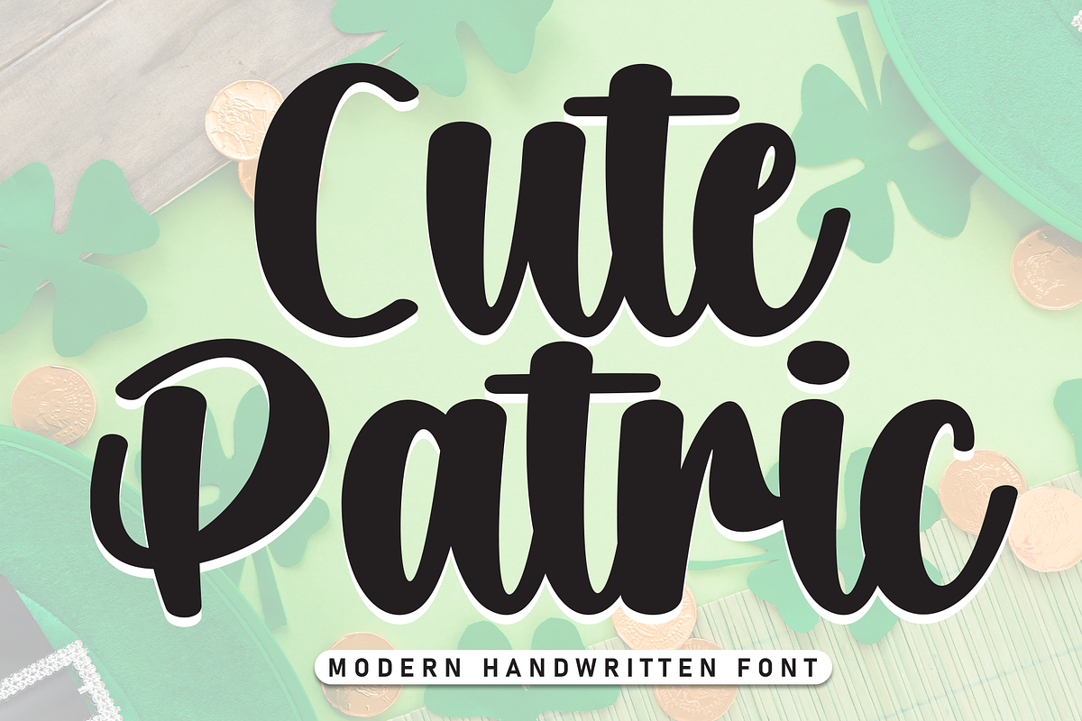 Cute Patrick | Script Font, a Handwritten Font by Scratchones (Photo 1 of 8)