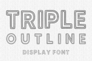 Triple Outline, a Handwritten Font by Fourteen Letter