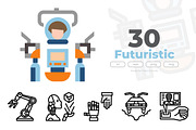 30 Futuristic Technology Icon Sets, an Outline Icon by VINZENCE STUDIO (Thumbnail 1 of 4)