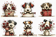 Funny Valentine Peeking Dog Clipart, an Illustration by Craft Nest (Thumbnail 4 of 11)