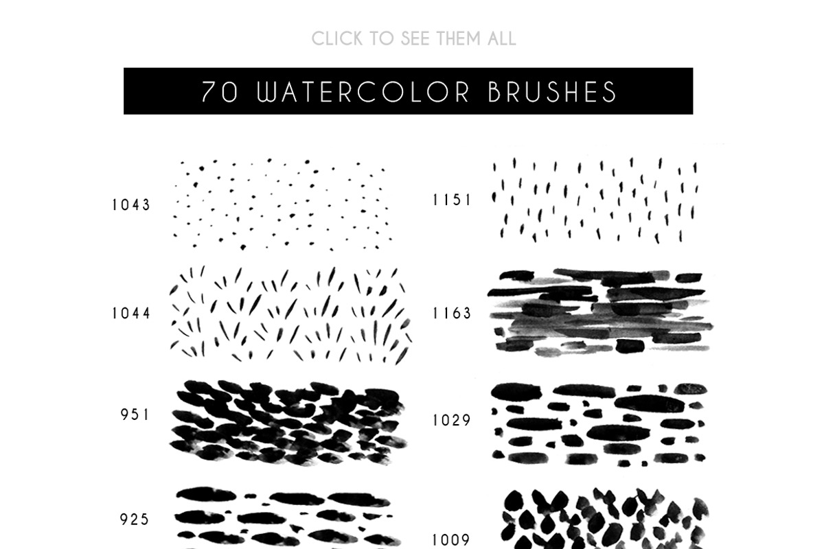 70 Patterns Watercolor Brushes preview 2