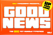 GOOD NEWS – Big Fat Display Font, a Sans Serif Font by XALT Typography (Thumbnail 1 of 5)