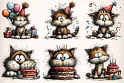 Whimsical Birthday Cat Clipart, a Transportation Illustration by Digital Artistic99 (Thumbnail 3 of 10)