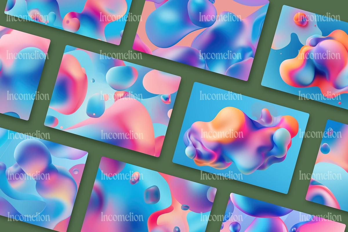 18 Biomorphic Bubble Wallpapers, a Wallpaper Graphic by Incomelion (Photo 5 of 6)