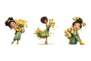 Summer Girls Clipart Set, a Seasonal Illustration by Daily.Designs (Thumbnail 5 of 5)