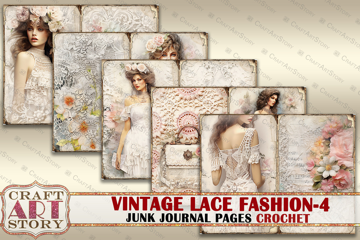 Lace fashion Junk Journal Kit part 4, a Person Illustration by CraftArtStory (Photo 3 of 6)