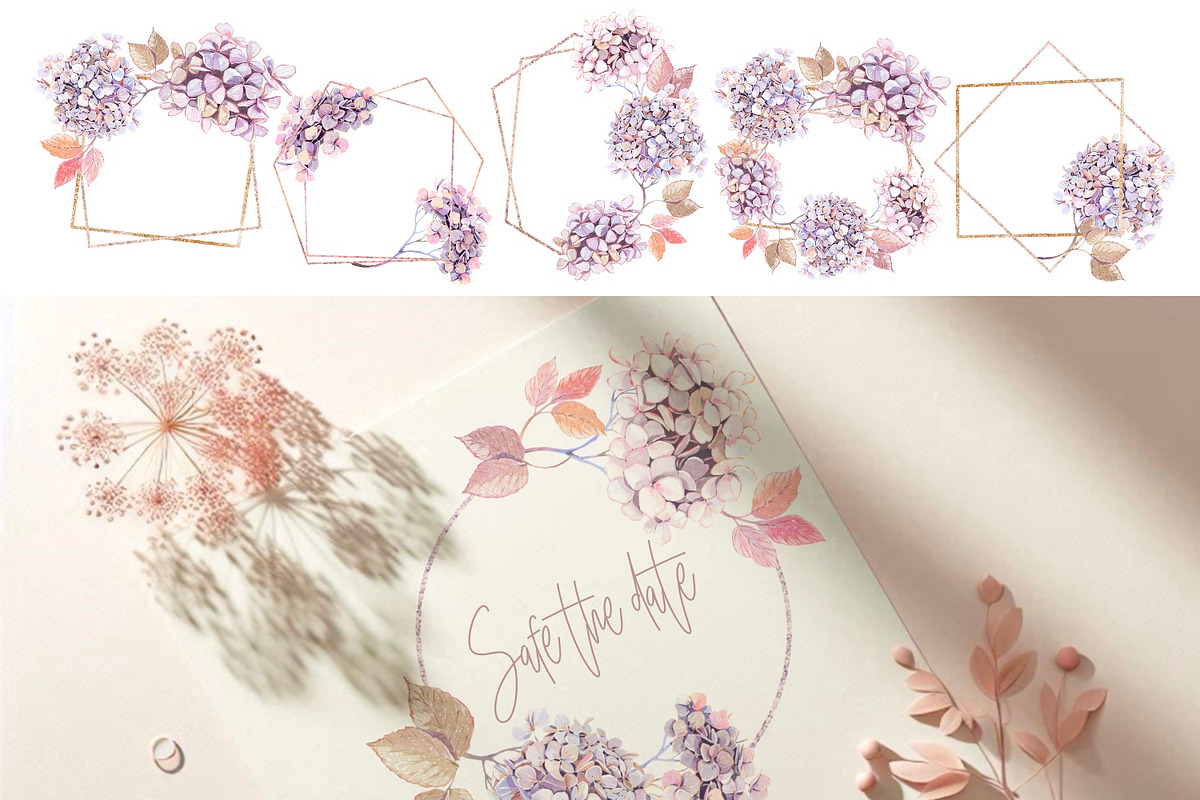 Snake Hydrangeas Garden Clipart, a Decorative Illustration by Shabbypie (Photo 3 of 20)