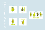 Cute Avocado!, a Background Graphic by Irene_Boiko_ART (Thumbnail 3 of 4)