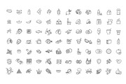 Food and Drink thin vector icon set, an Outline Icon by Tettygreen (Thumbnail 2 of 3)