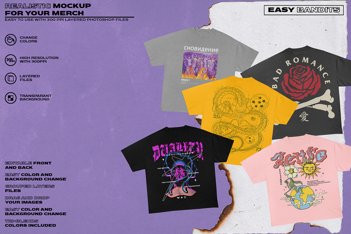 Oversize Tee Mockup, a Shirt Mockup by Easybandits (Photo 2 of 3)
