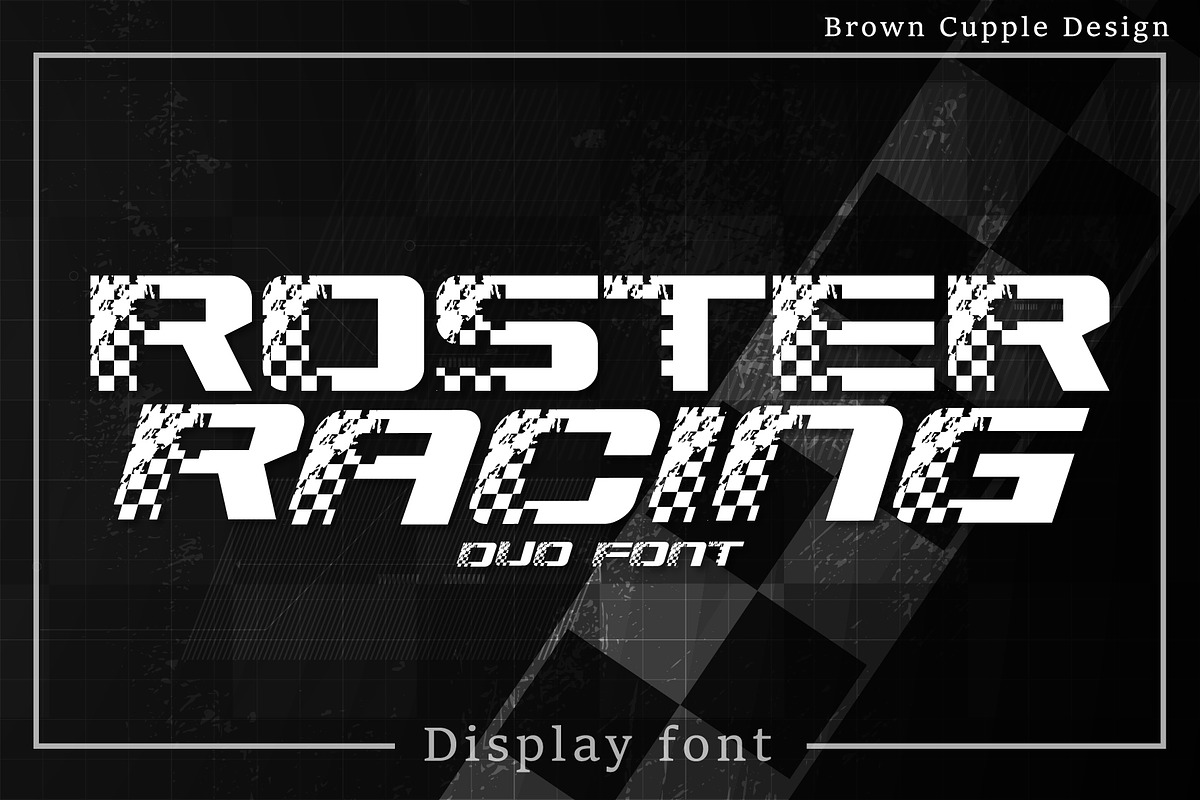Roster Racing - Decorative Font, a Sans Serif Font by Brown Cupple (Photo 1 of 7)