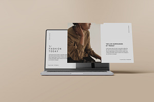 MacBook And Screen Mockup PSD