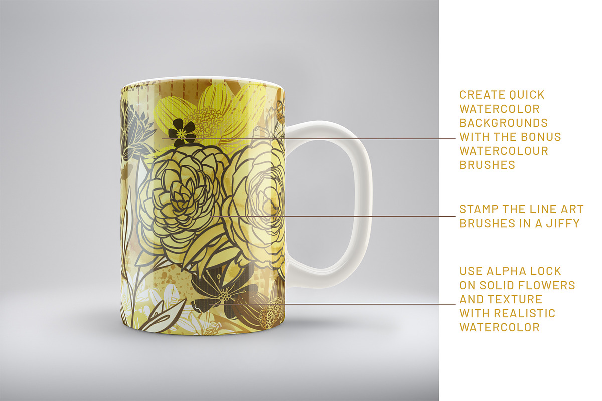 Floral Procreate Stamp Brushes 7, a Brushes & More by DeloresArt (Photo 5 of 12)