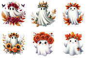 Ghost Autumn Crown Halloween Clipart, an Illustration by DreamArtGraphic (Thumbnail 5 of 5)