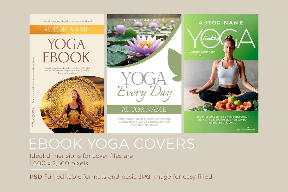 Ebook Yoga PSD Covers, a Marketing Template by Maioriz Shop (Photo 1 of 2)