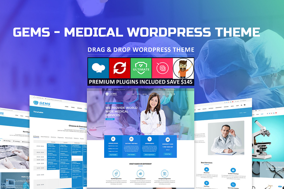 Gems - Medical & Business WordPress, a WordPress Template by Cherry Wordpress Theme (Photo 1 of 8)