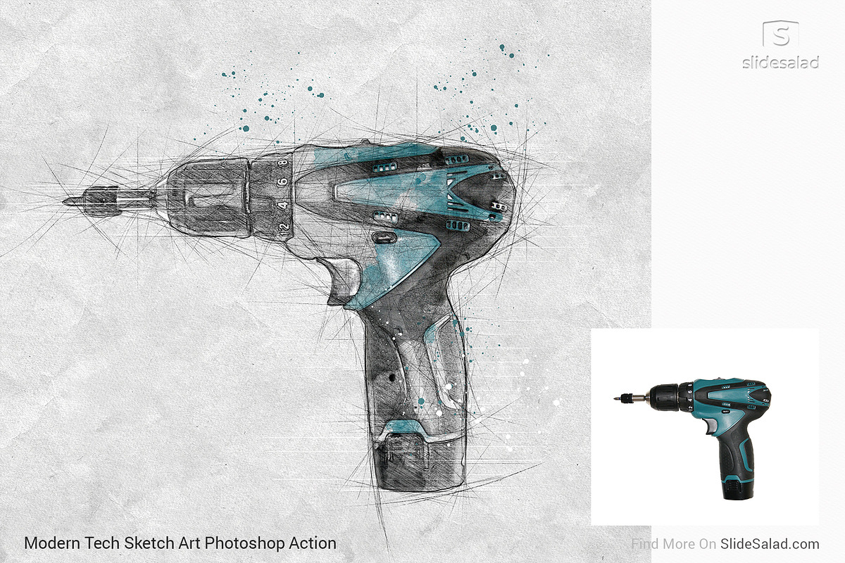 Tech Sketch Art Photoshop Action, an Action Add-On by SlideSalad (Photo 41 of 49)