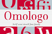 Omologo Serif Semi Stencil font, a Serif Font by Bellini studio (Thumbnail 1 of 13)