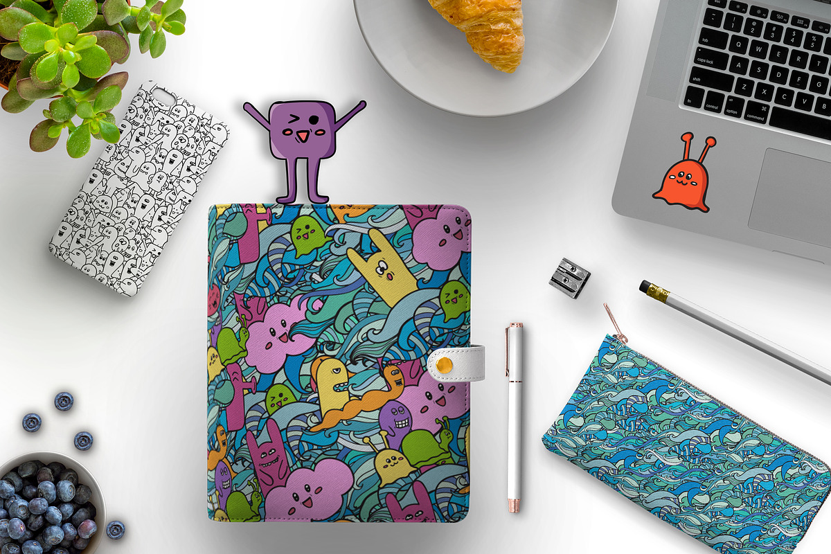 Cute Monsters, a Pattern Graphic by Olesya Agudova (Photo 2 of 9)