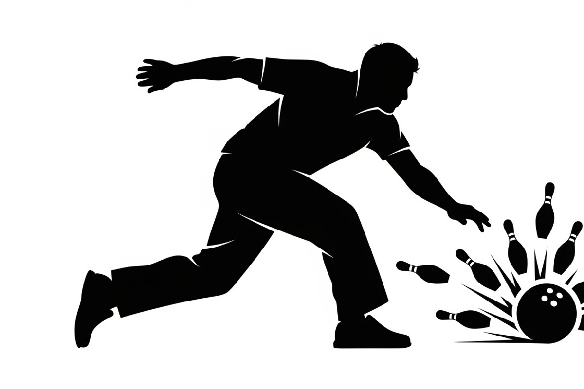 Dynamic bowling player silhouette, an Illustration by Amazin_art (Photo 29 of 31)
