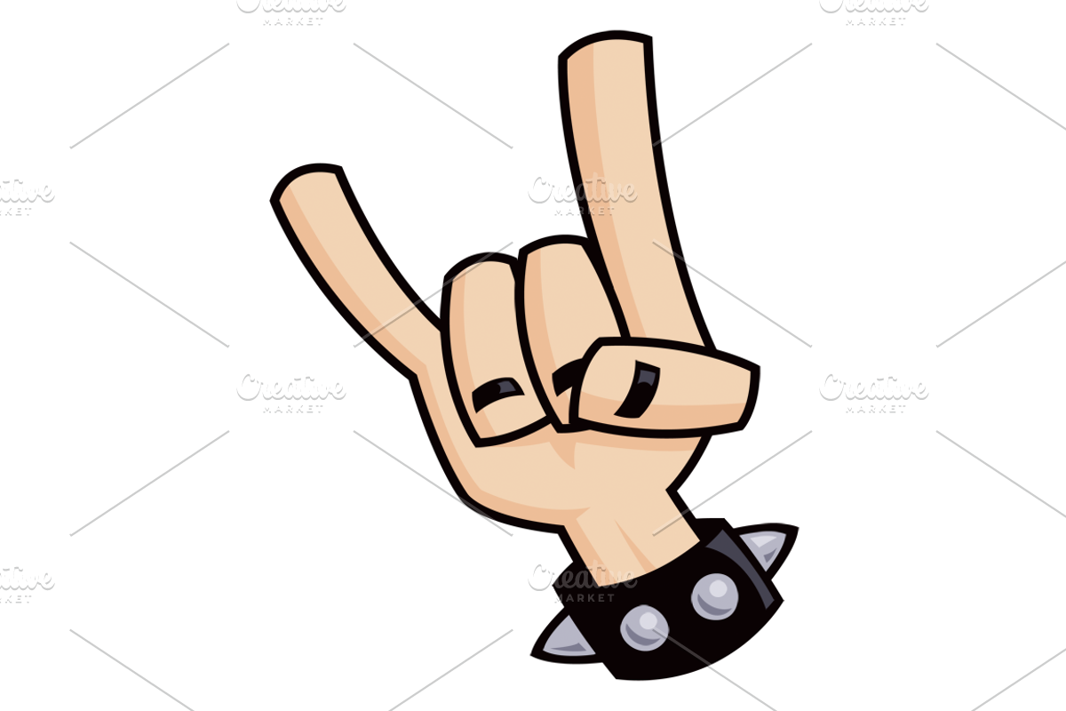 Heavy Metal Devil Horns Hand Sign, an Illustration by Schwegel Illustration