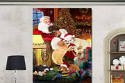 Santa Sleeping with Cockapoo Dog Art, an Animal Illustration by Art Paradise Studios (Thumbnail 2 of 3)