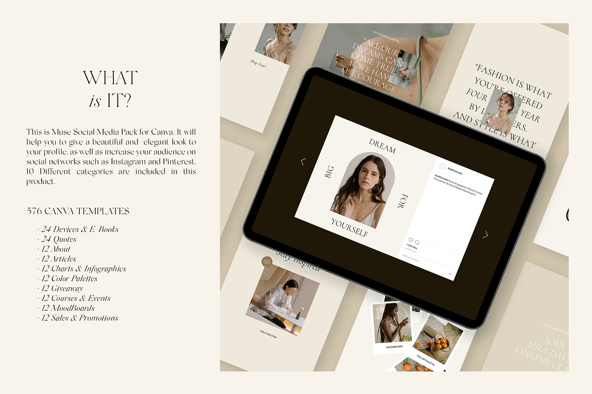 Muse Social Media Pack Canva, a Social Media Template by Feel This (Photo 4 of 32)