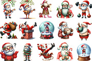 Watercolor Funny Skinny Santa PNG, an Illustration by Designking (Thumbnail 2 of 5)