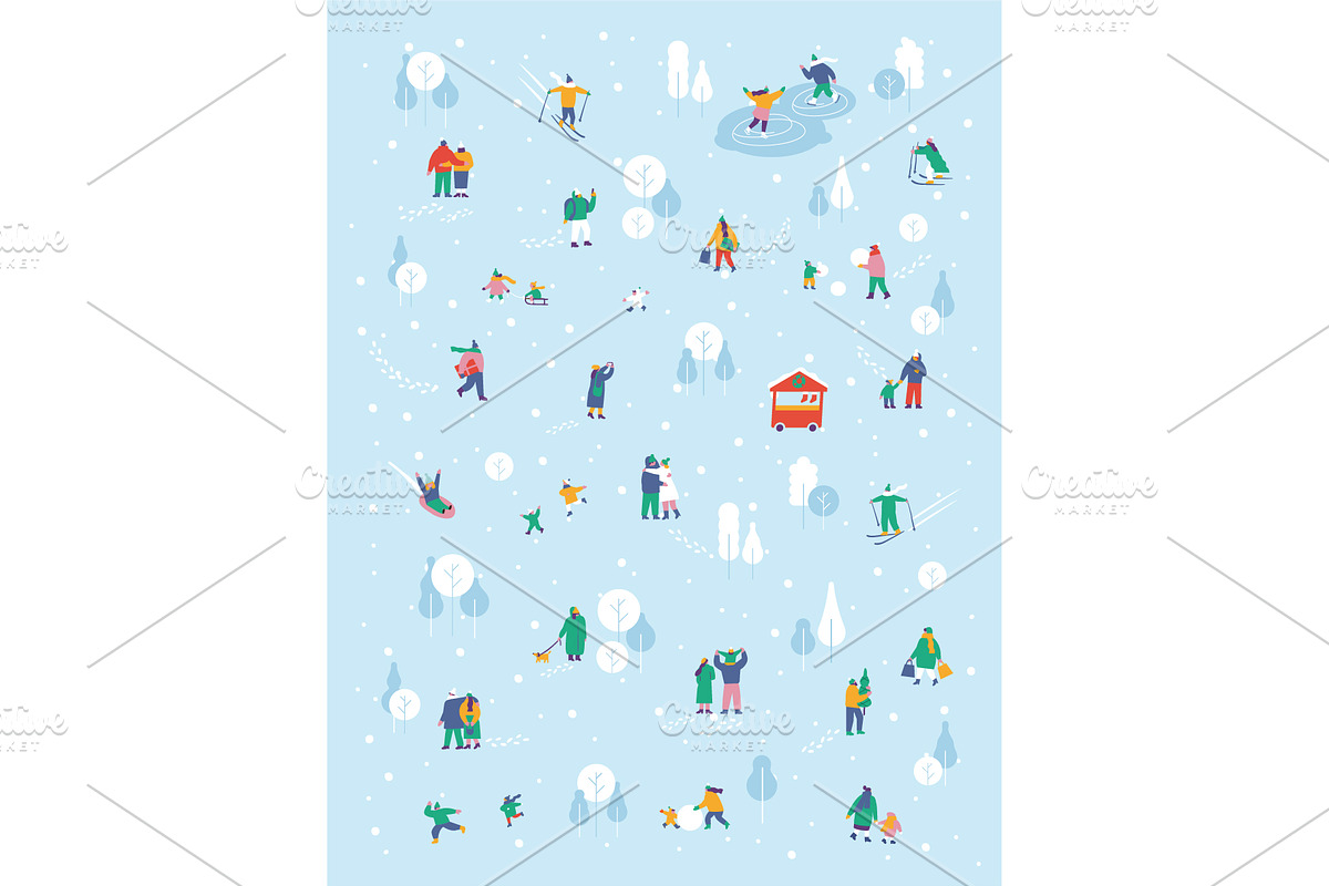 Winter People Flat Vector Set, a Person Illustration by Vector_Art (Photo 16 of 16)