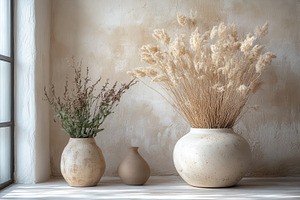 Elegant arrangement of dried plants, a Photo by Tanuart