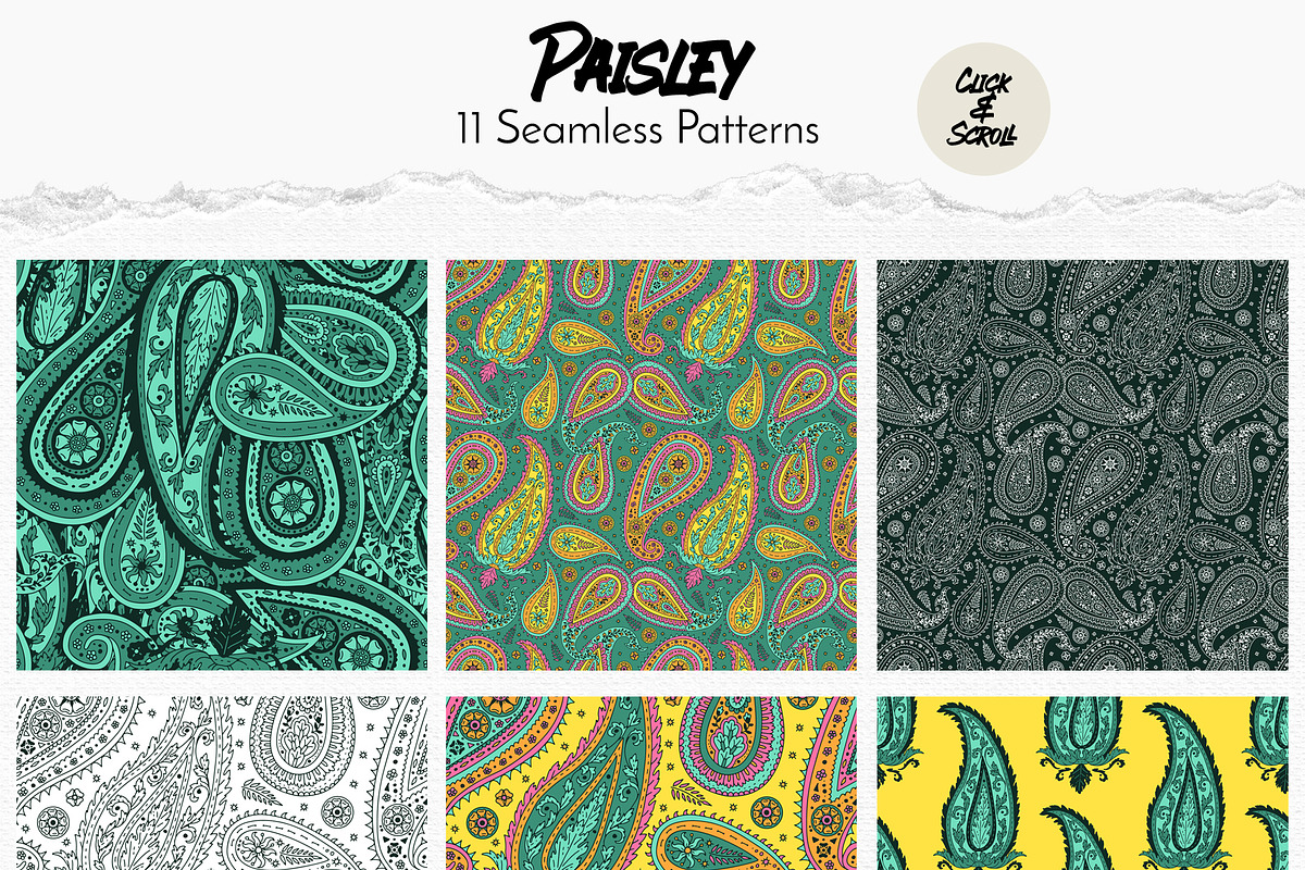 Vibrant Paisley Dreams Patterns, a Pattern Graphic by Rose Design (Photo 3 of 9)