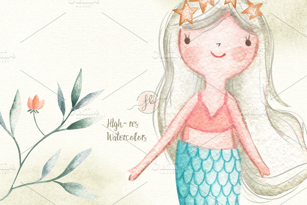Mermaids, an Animal Illustration by Flora+Bear (Photo 3 of 4)