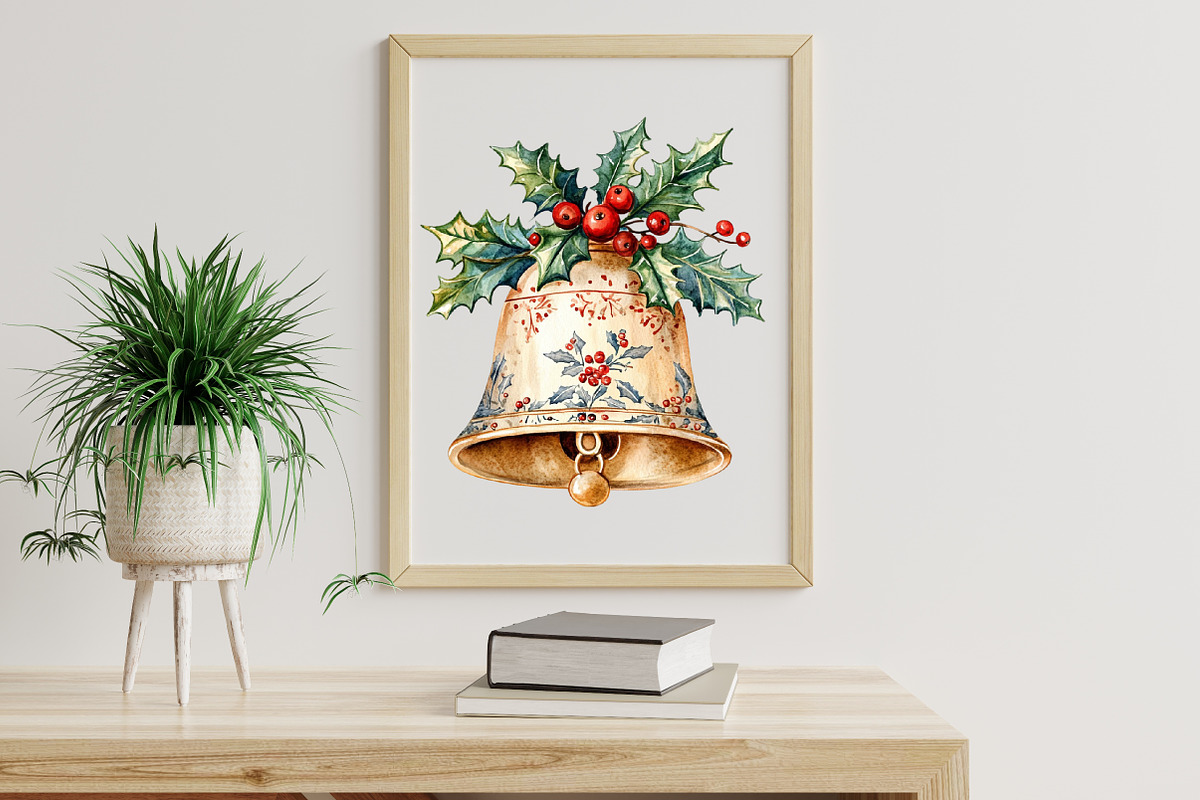 Watercolor Rustic Christmas Clipart, an Illustration by Libby Wishes (Photo 3 of 7)